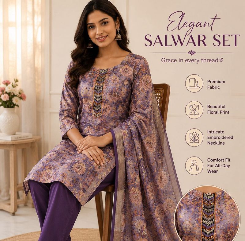 Beautiful Floral Kurta Set