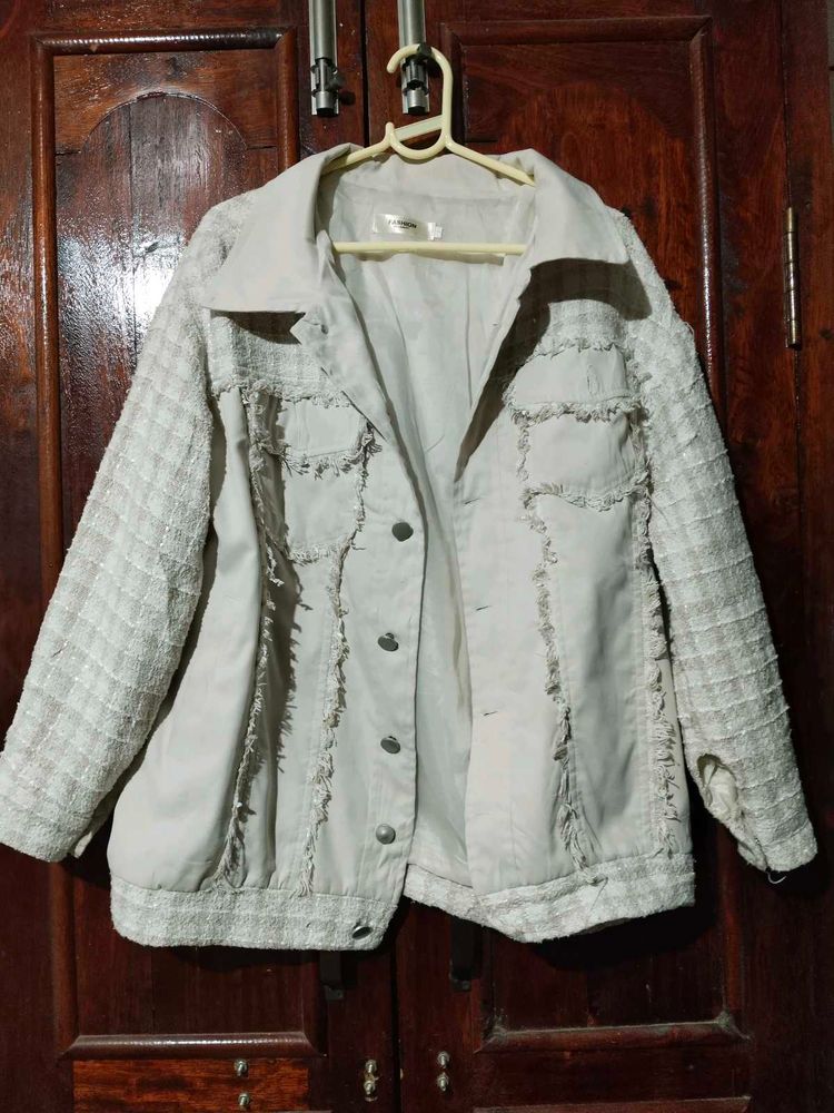 Tweed Stylish Distressed  Jacket