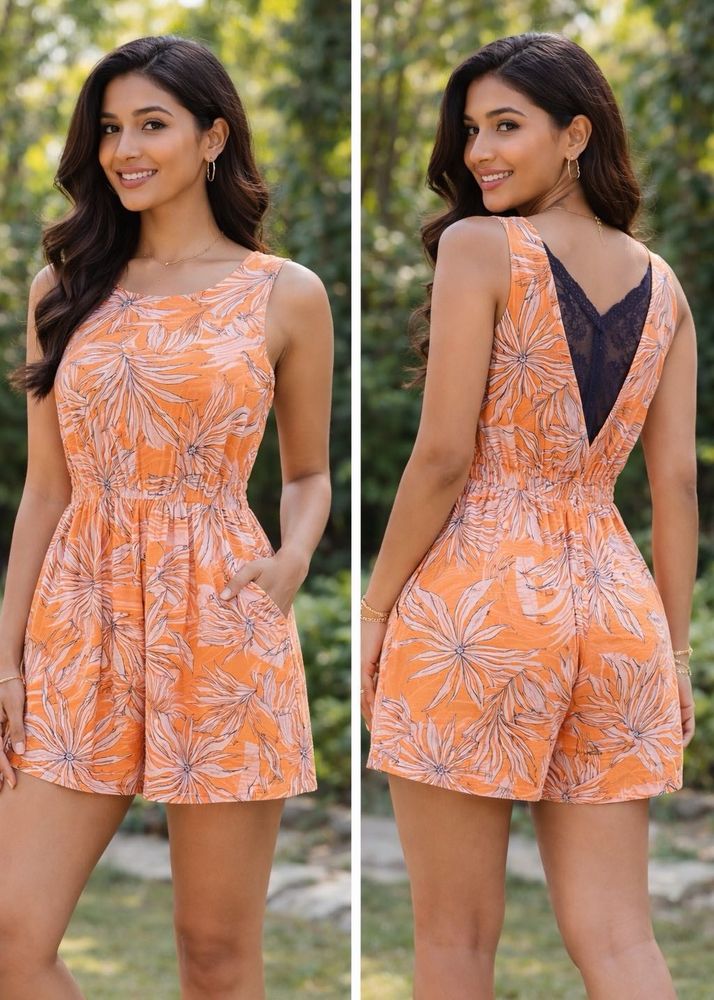 Tropical Print Romper