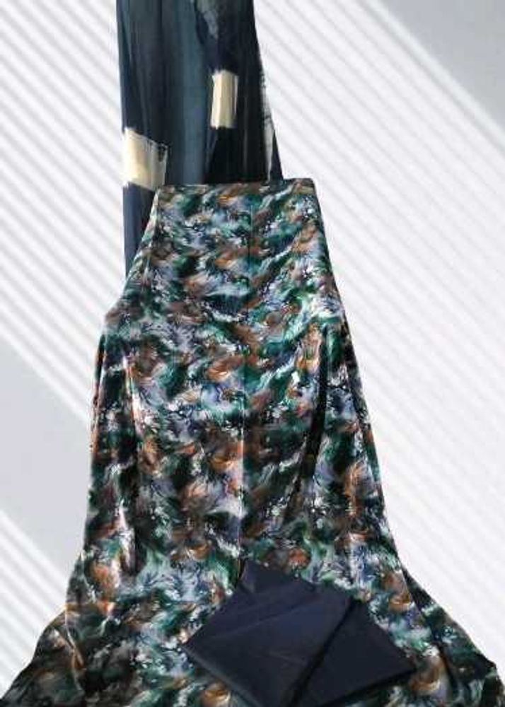 Navy Blue colour Suit with Dupatta