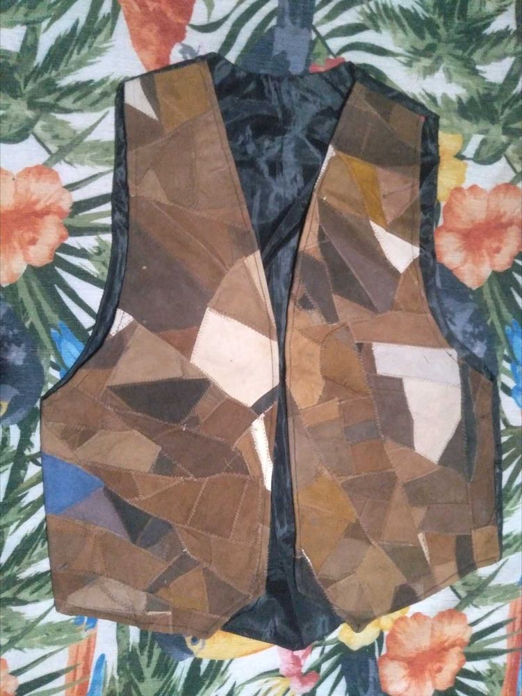 Vintage Leather Patchwork Vest