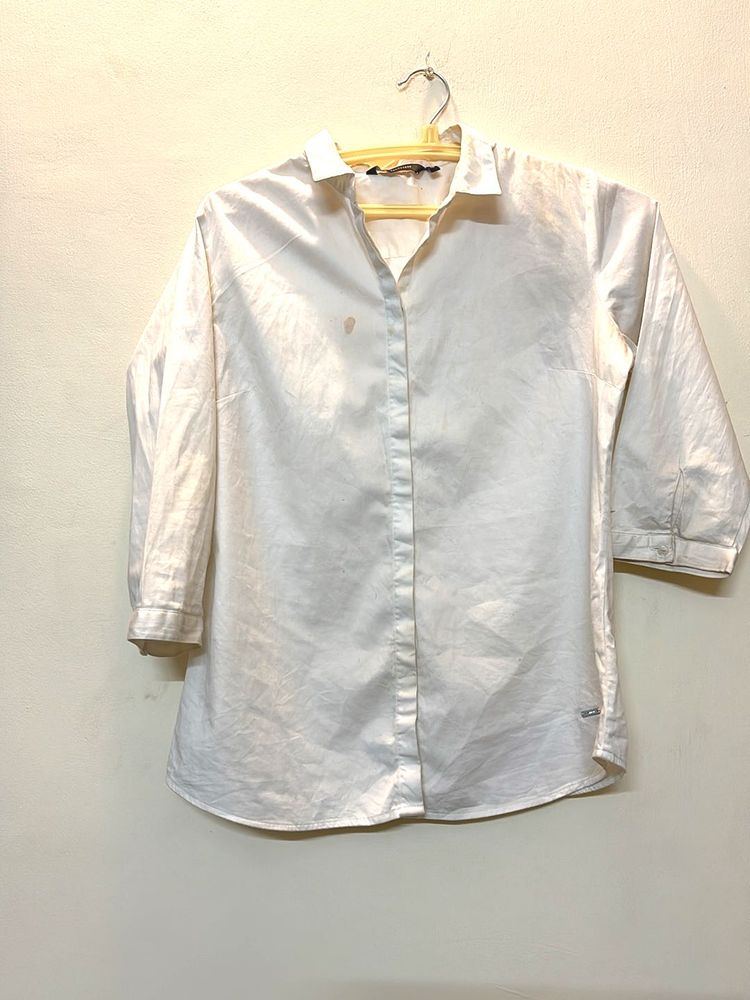 Classic White Button-Up Shirt