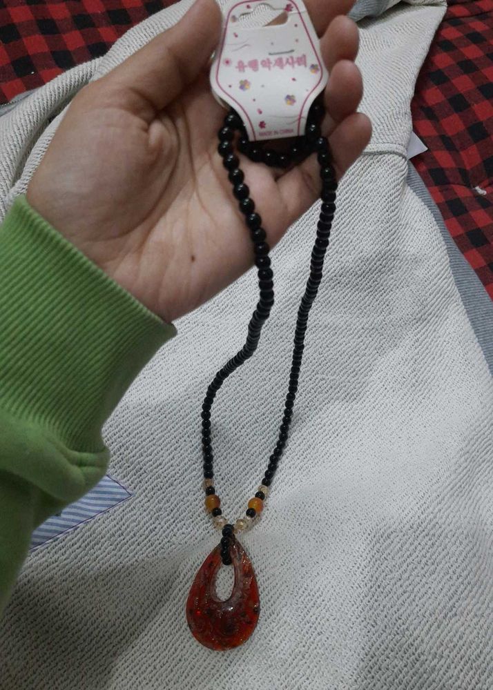 Red Stone Pendant Necklace