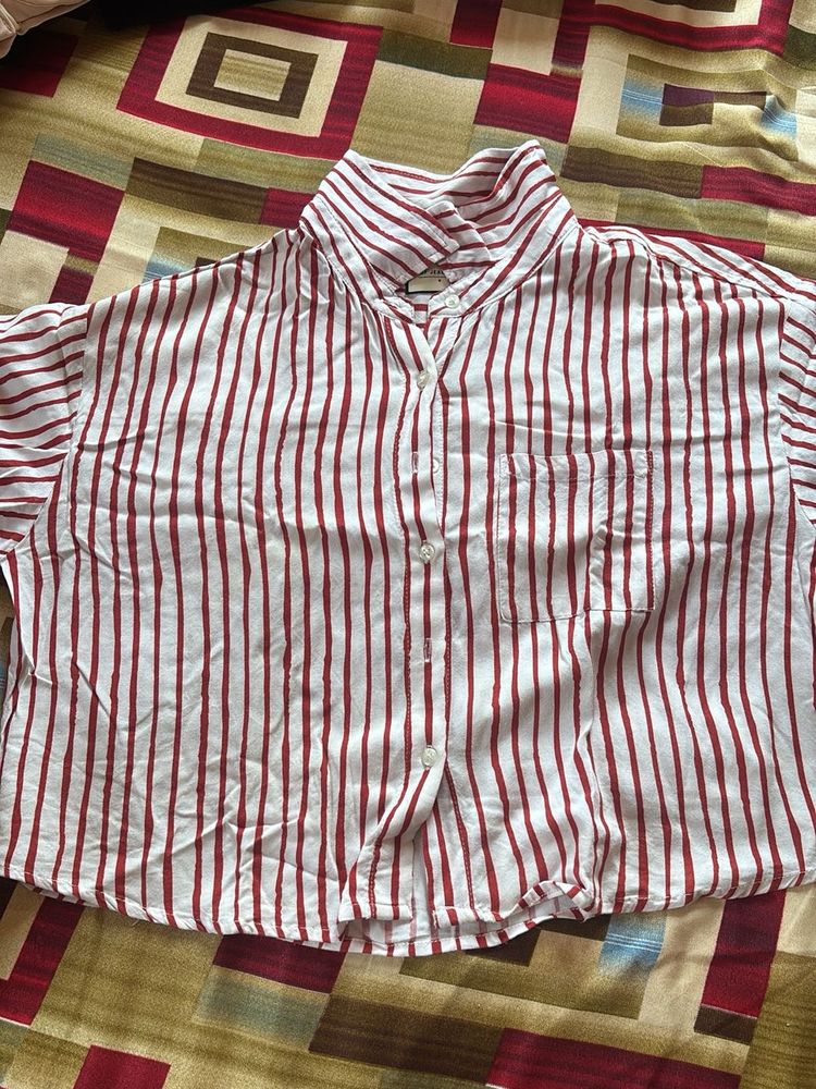 Chic Striped Button-Up Top