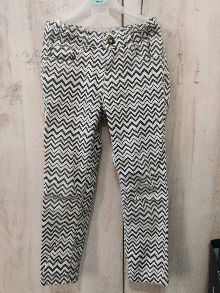 Y2K Chevron Print Casual Pants