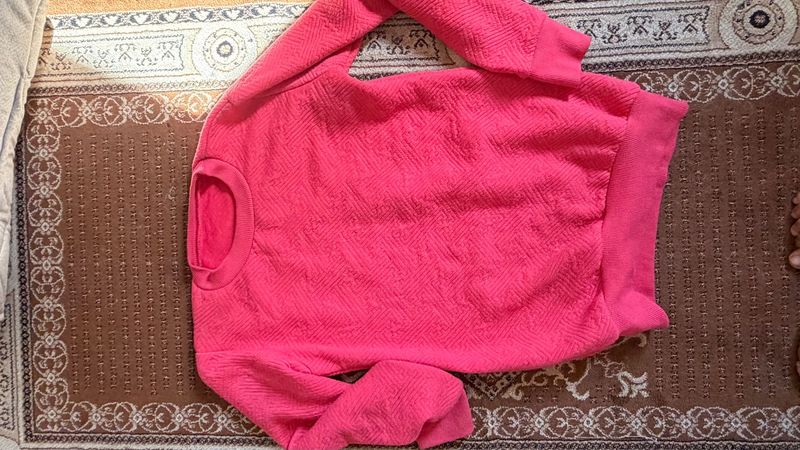 Cozy Textured Pink Sweatshirt