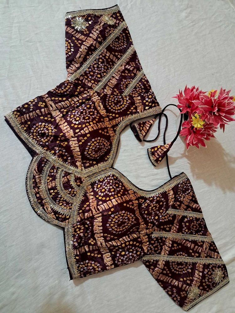 Designer Bandhani Silk Blouse