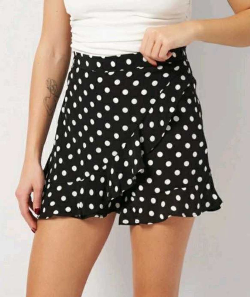 Chic Polka Dot Wrap Skirt
