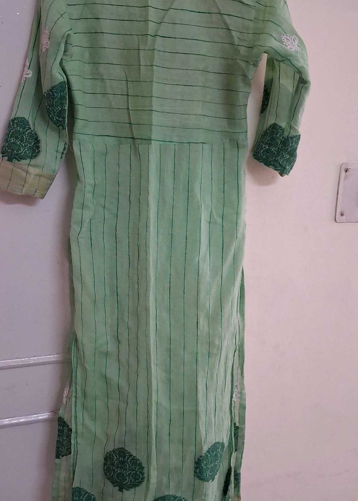 Elegant Green Striped Kurta