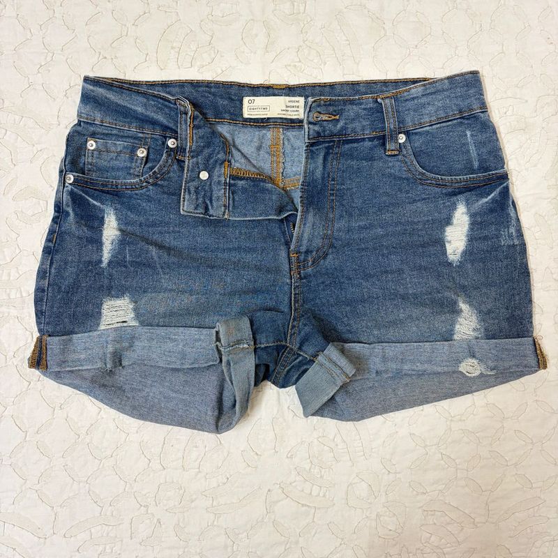 Distressed Denim Shorts