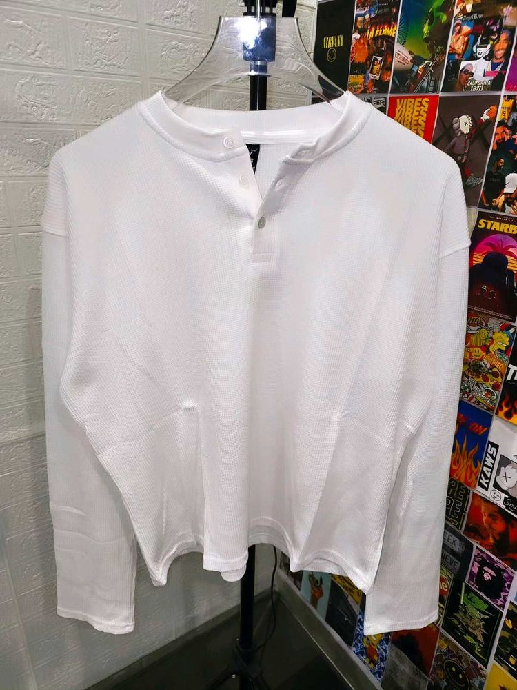 BOXY FIT PREMIUM WAFFLE HENLEY TEE 🔥🔥