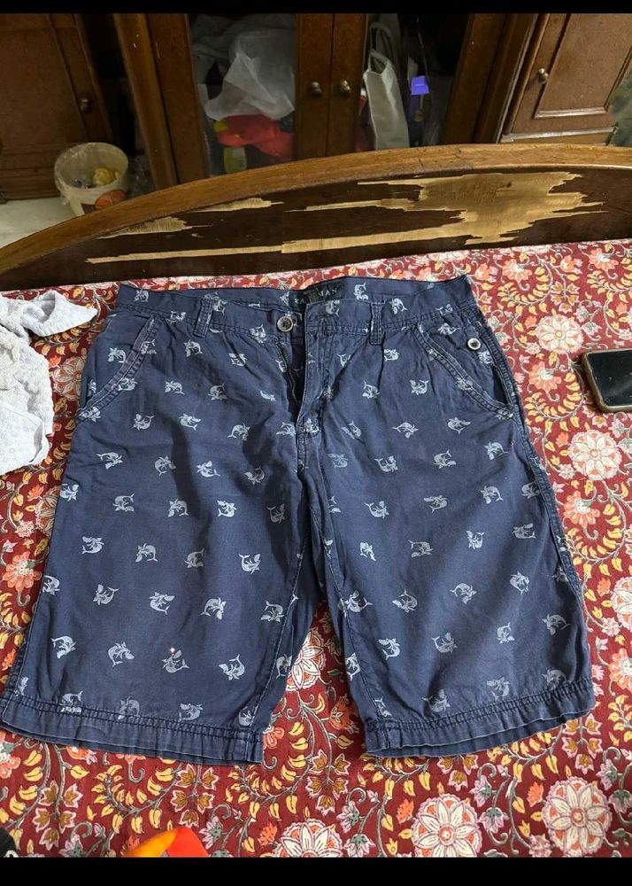 Blue Dolphin Print Shorts