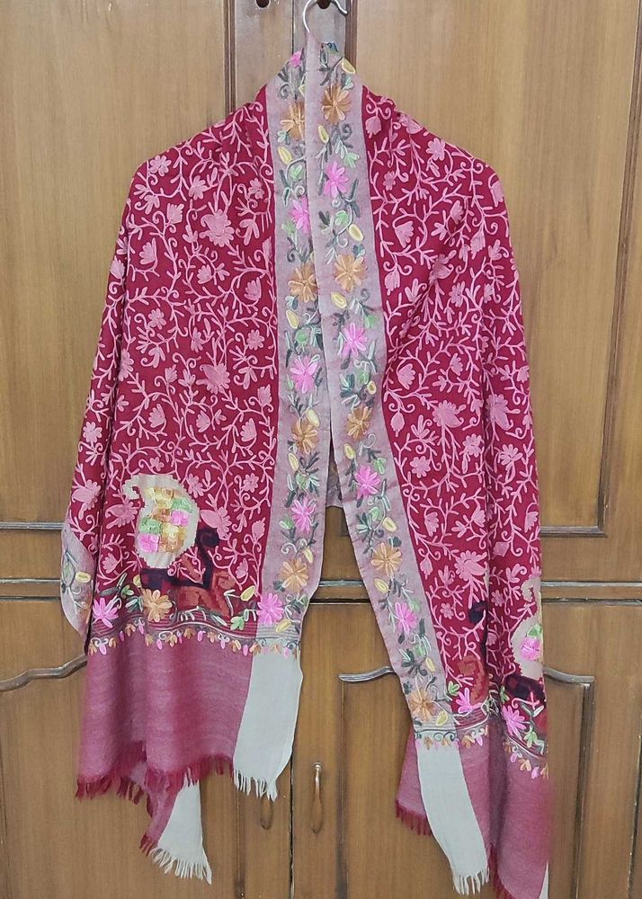 Pashmina pure wool Shawl All-over Embroidered