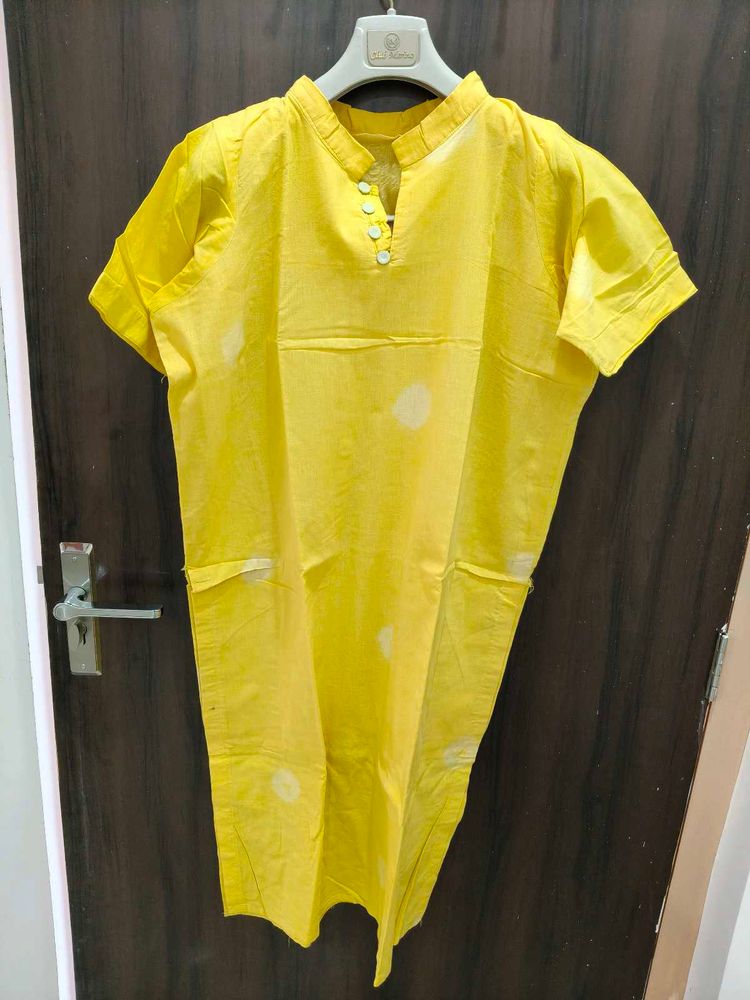 Yellow Cotton Kurta