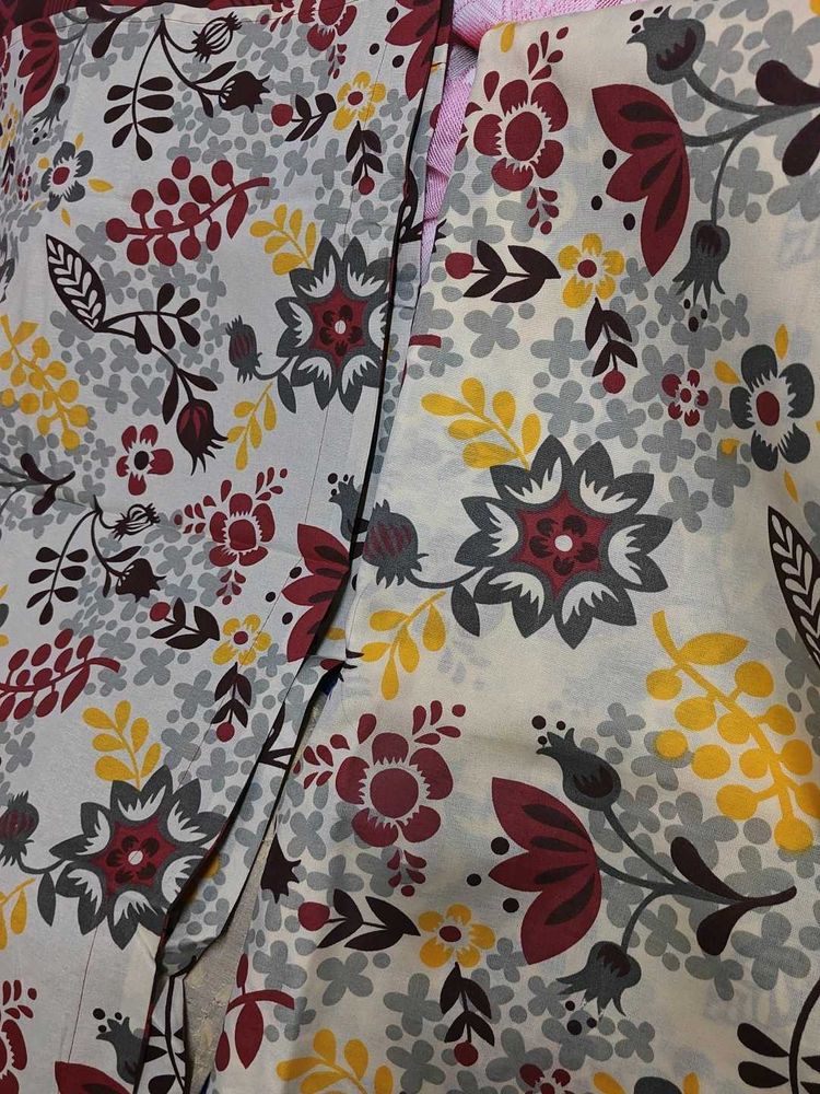 Floral unused cotton bedsheet with 2 pillow covers