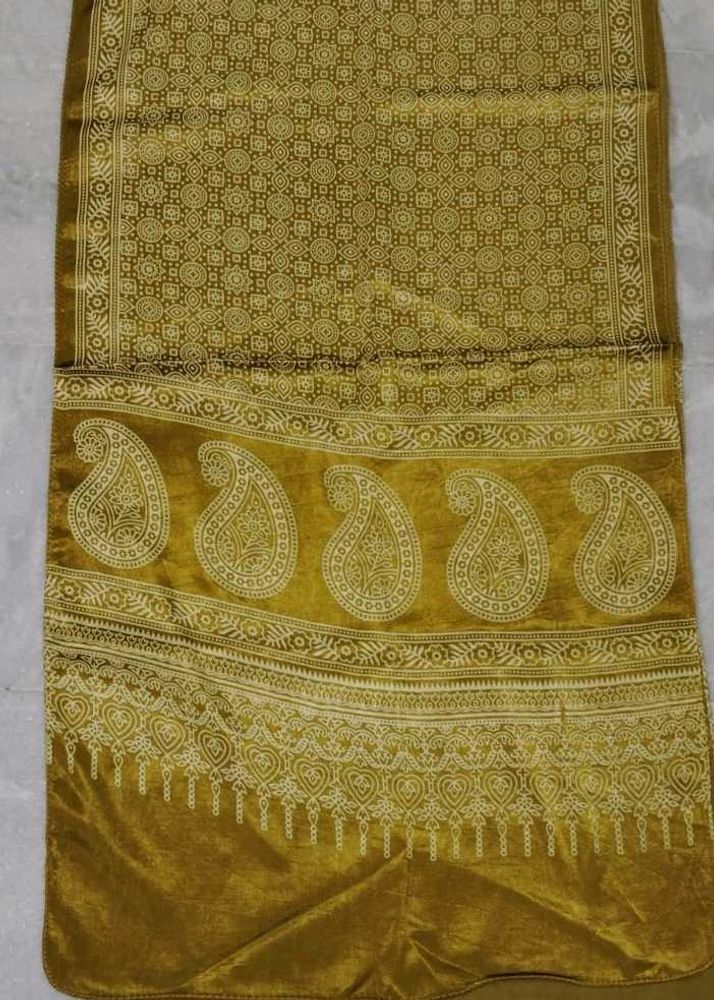 Elegant Olive Green Modal Silk Dupatta
