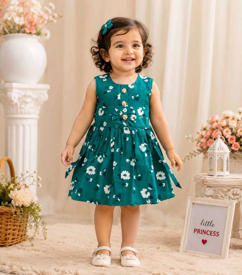 Charming Floral Print Dress for Girls