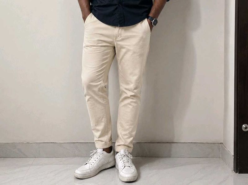 Men's Beige Chinos