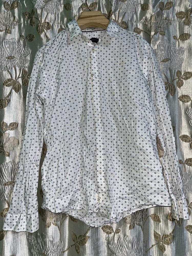 Patterned White Shirt