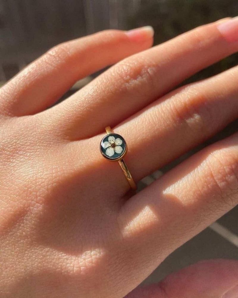 Delicate Floral Resin Ring