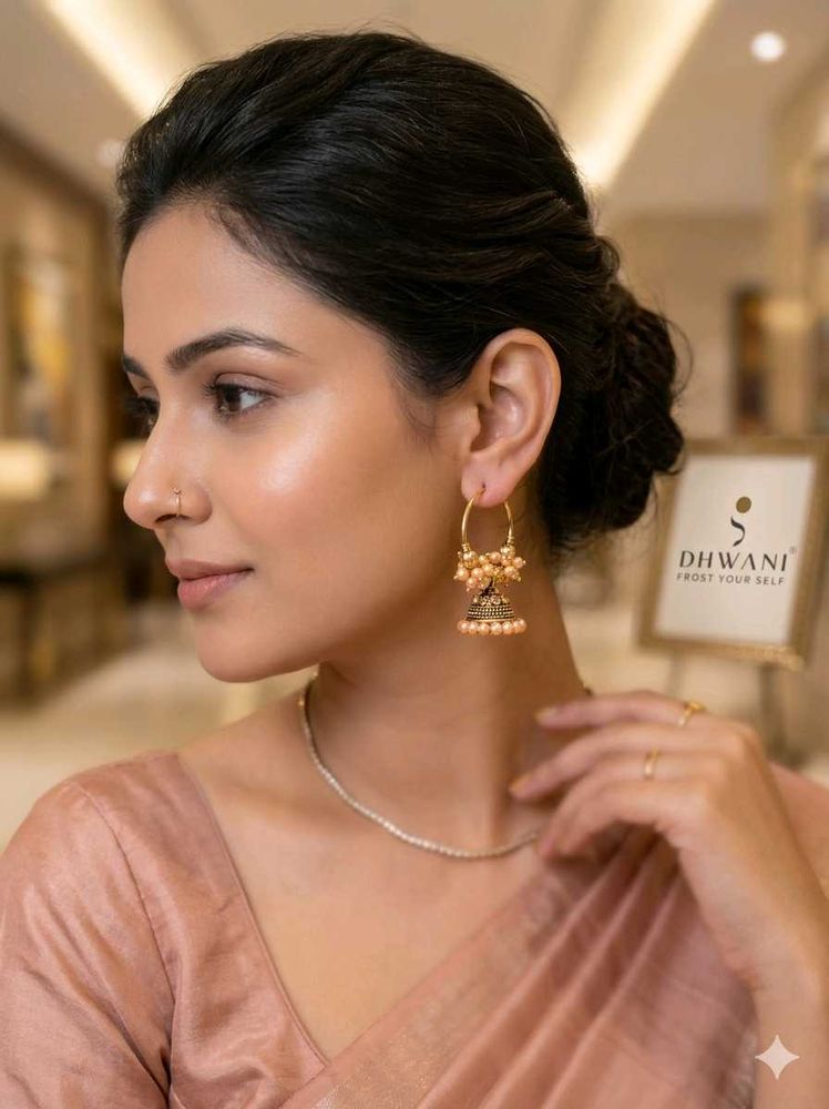 Beautiful Pearl &amp; Jhumka Earrings