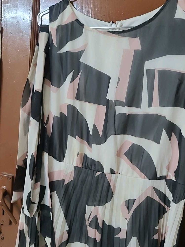Chic Abstract Print Dress