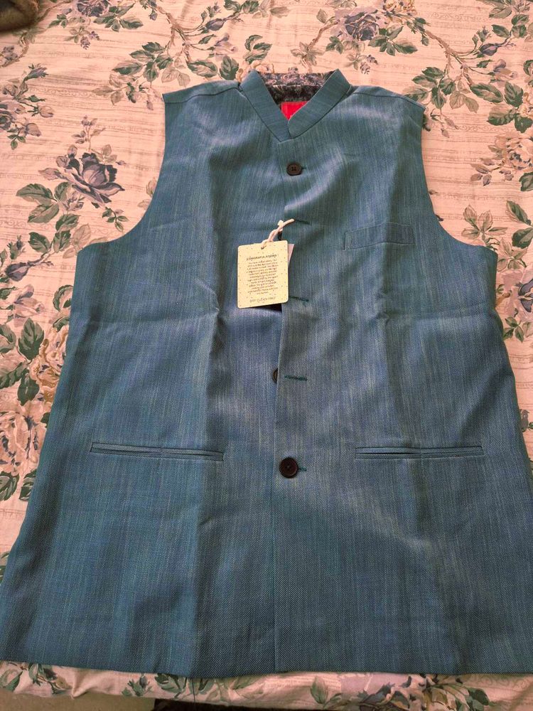 Men's Teal Nehru Jacket