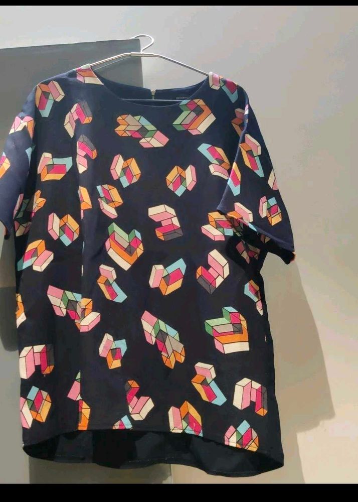 Colorful Geometric Print Top
