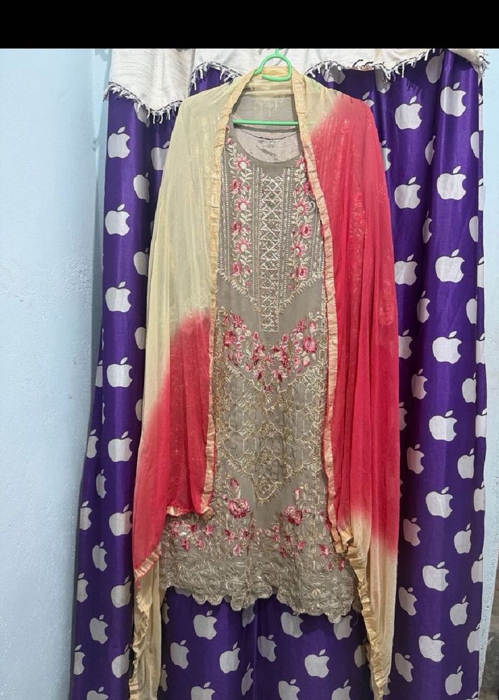 Embroidered Kurta Set with Dupatta