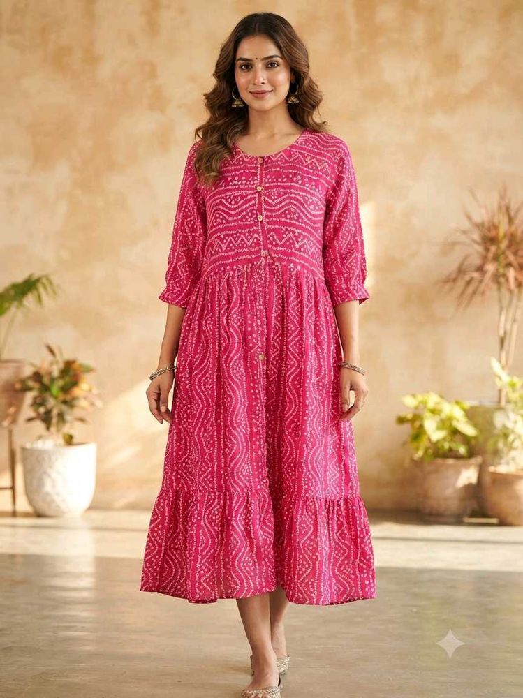 Pink Bandhani Kurta 💓