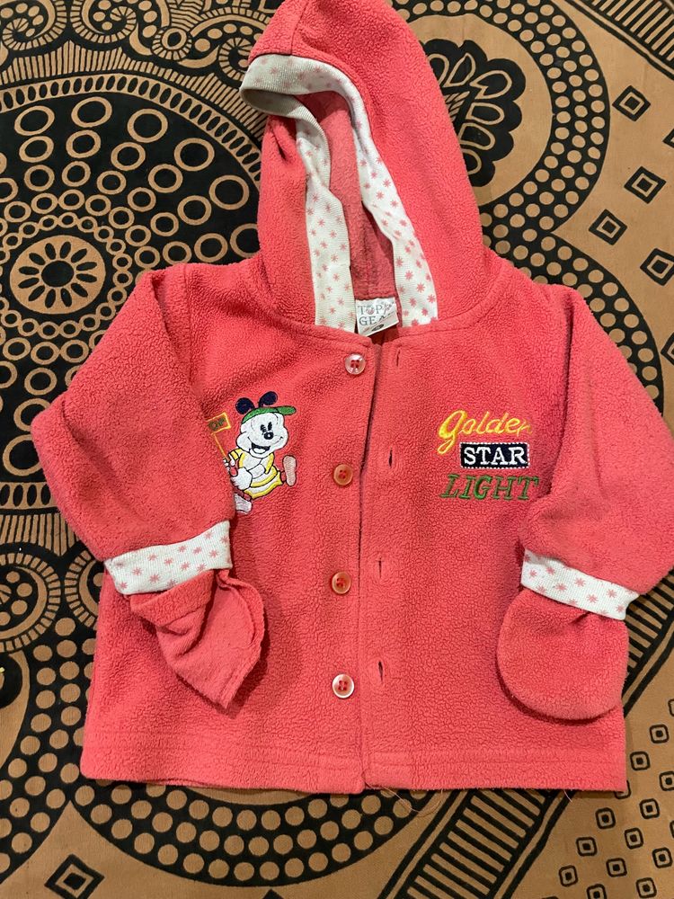 Baby Winter Wear / Jacket With Hoodie And Mittens