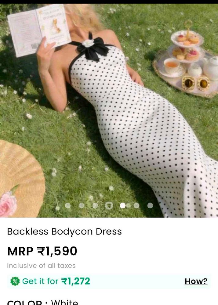 Savana Polka Dot Backless Bodycon Dress