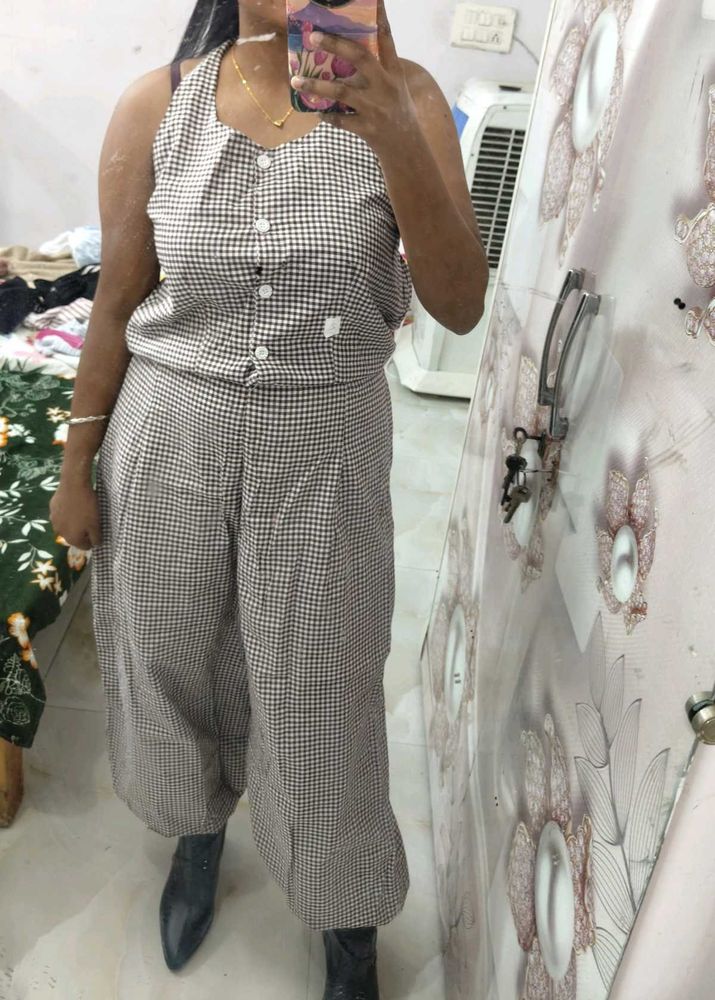 Gingham backless co-ord set🩶