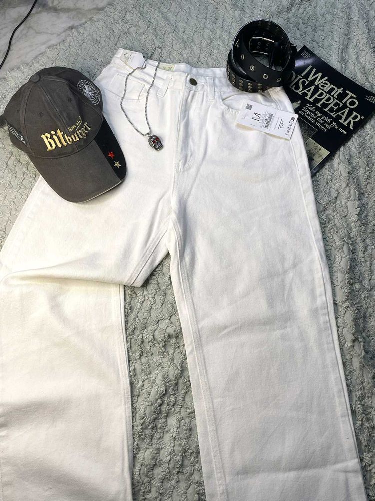White Wide Leg Jeans