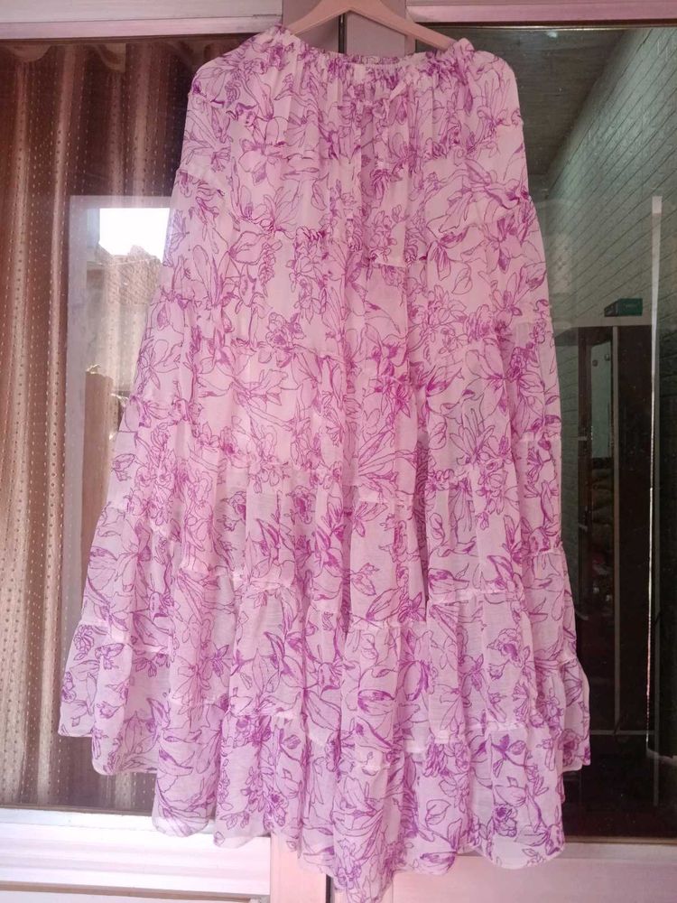 Flowy Floral Tiered Maxi Skirt