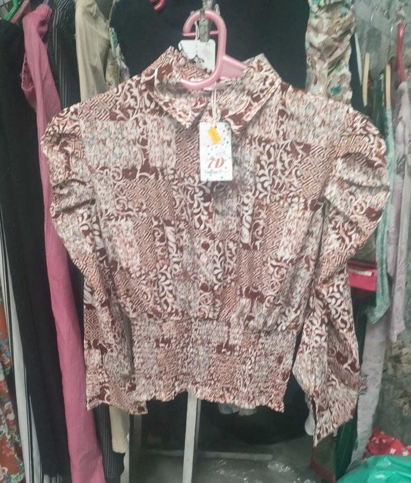 Patterned Brown Top