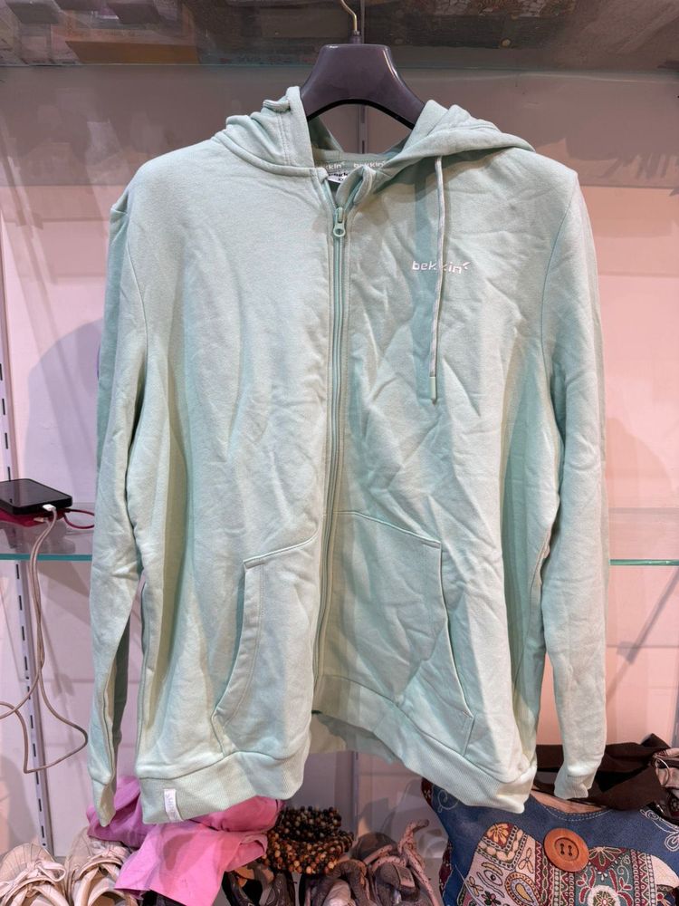 Light Green Zip-Up Hoodie