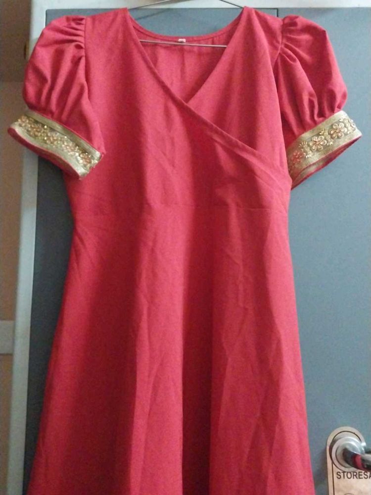 Red Flared Gown