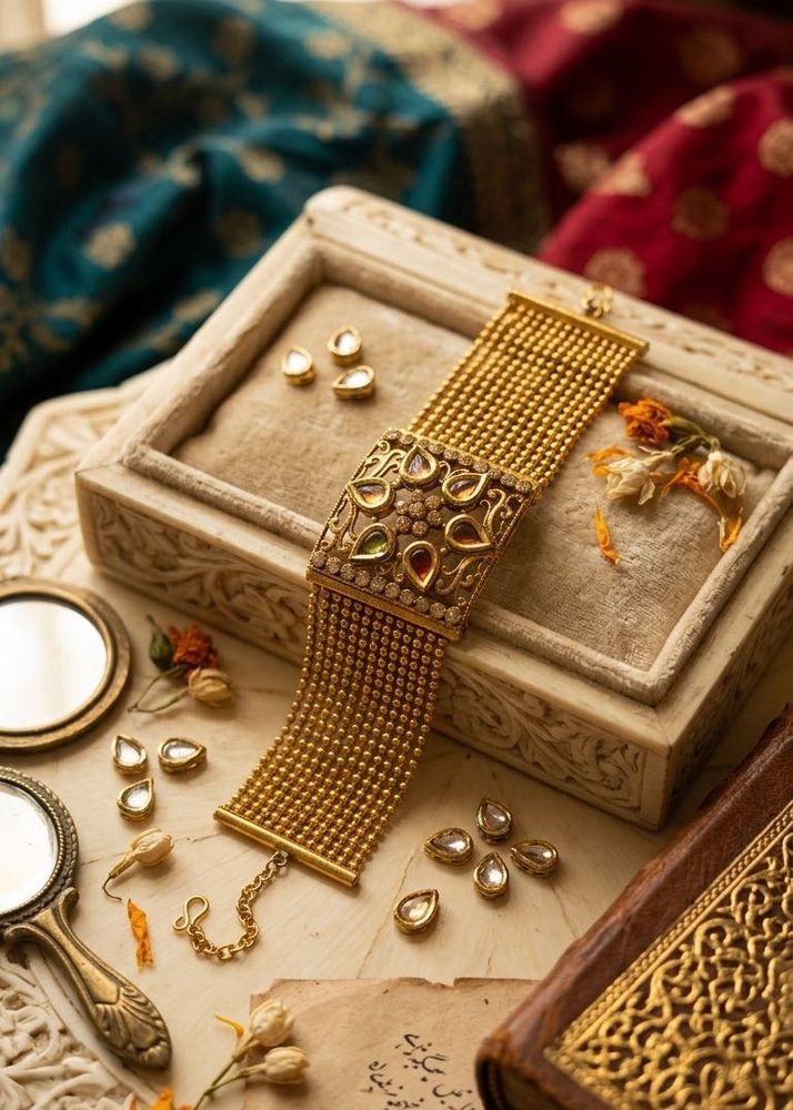 Exquisite Kundan &amp; Pearl Bracelet