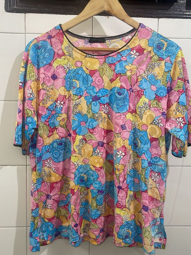 Vibrant Floral Print T-Shirt