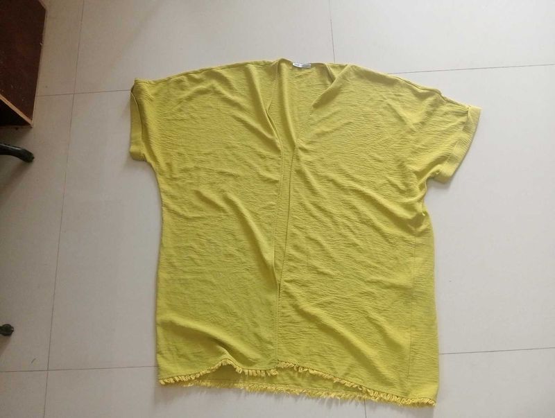 Yellow Textured Tunic Top