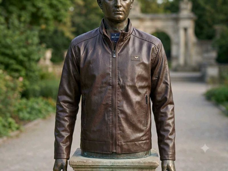 Men's Brown Faux Leather Jacket