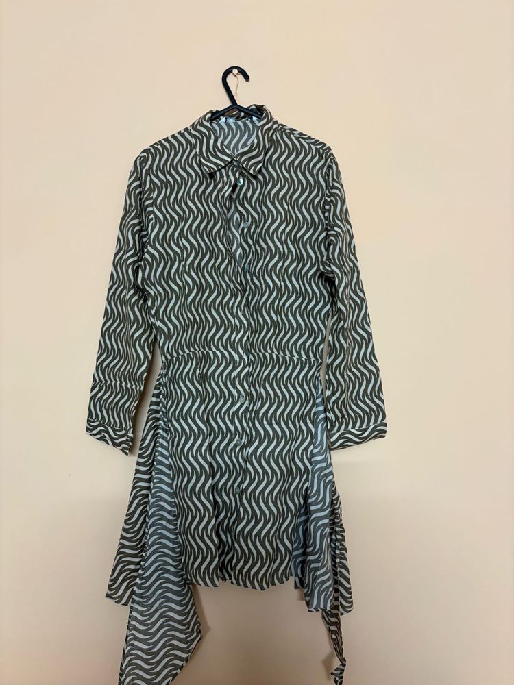 Zara Zebra Print Shirt-Dress