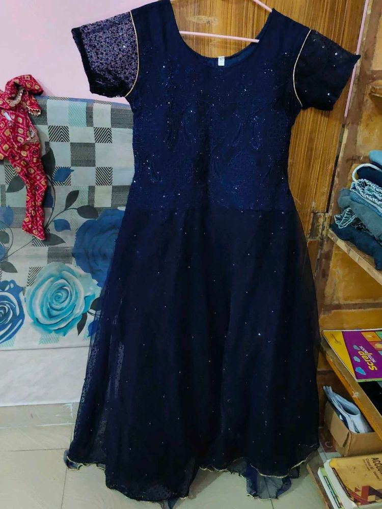 Stunning Navy Blue Embellished Gown