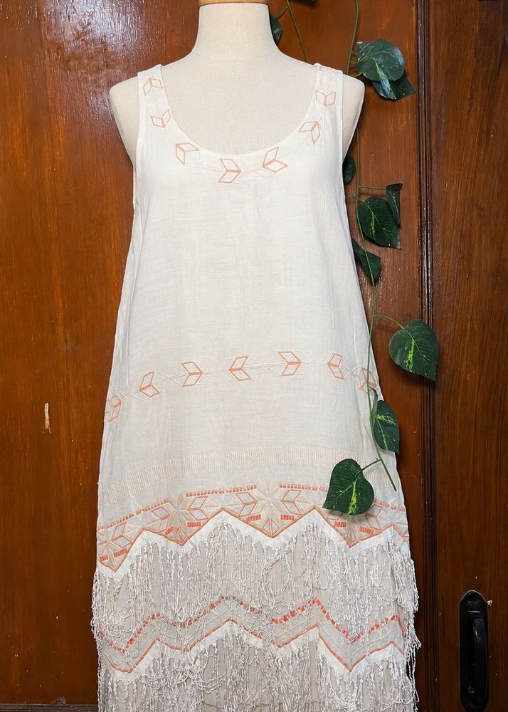 Boho Fringe Mini Dress