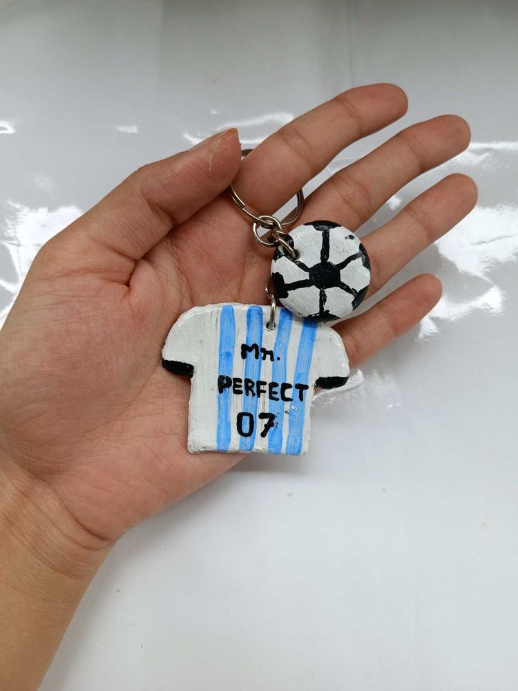 Handmade Football Jersey Keychain