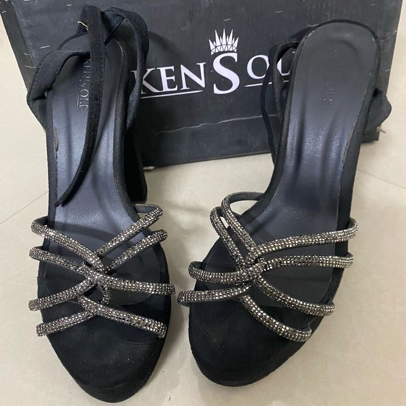 Black party wear Heels 4 inch