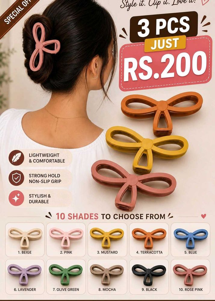 Stylish Matte Bow Hair Claw Clips