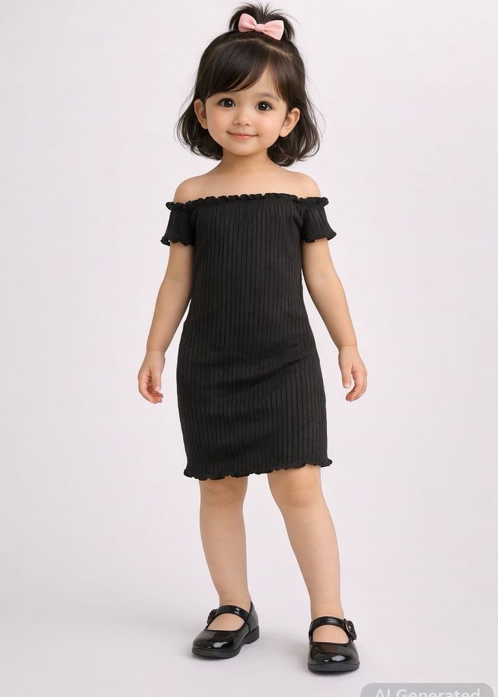 Cute Off-Shoulder Ribbed Dress