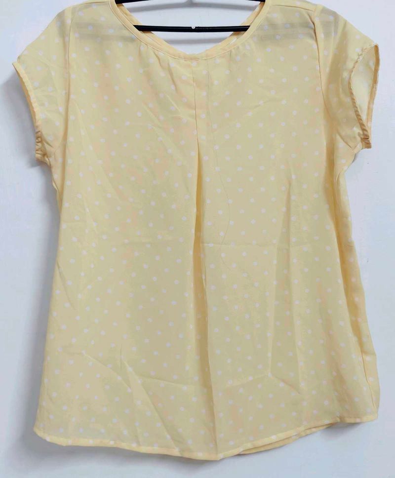 Light Yellow Polka Dot Top